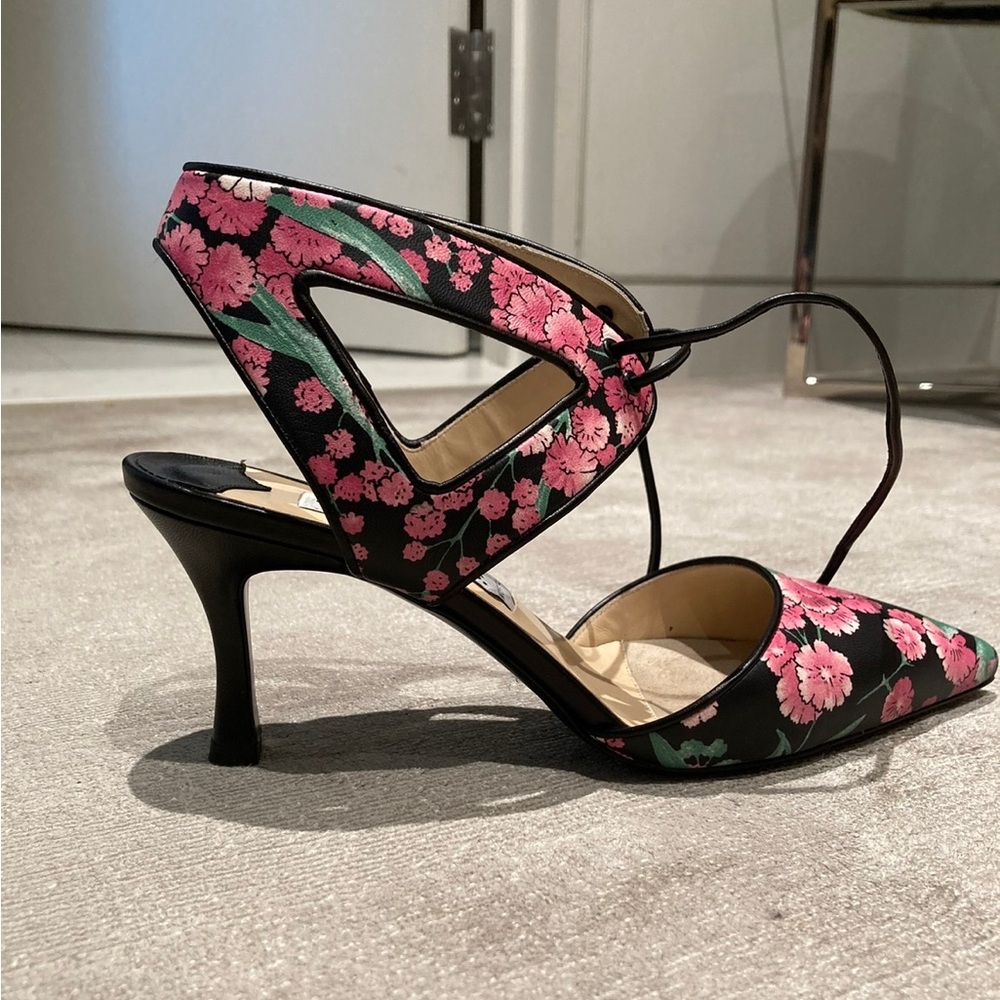 Pancaldi Floral heels -  worn 1 time   Like brand new